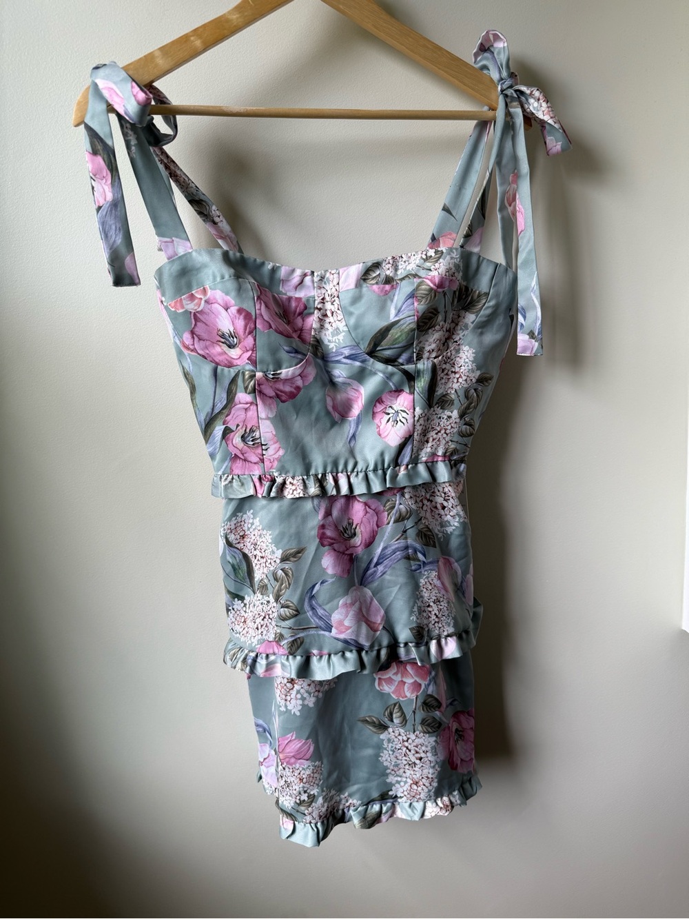 NWT SHOW ME YOUR MUMU Lady Corset Mini Dress Floral Coquette Garden Party L - Picture 2 of 6